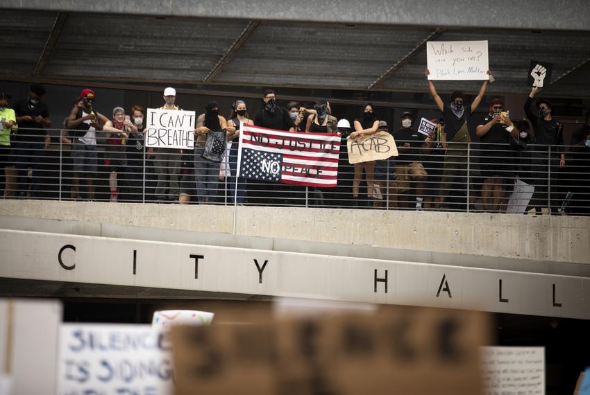 Protesters marched in Austin against the killing of George Floyd by Minneapolis police officers on May 31, 2020.